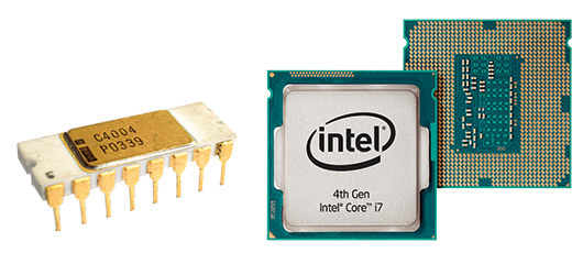 Intel 4004 and Intel i7